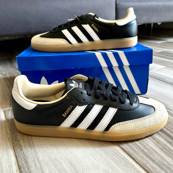 Men's Adidas Originals Samba OG Casual Shoes - Core Black Cloud White Gum JS3832 - Picture 1 of 15